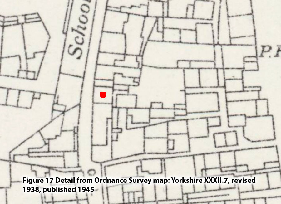 Figure 17 Detail from Ordnance Survey map: Yorkshire XXXII.7, revised 1938, published 1945 (Picture Source: National Library of Scotland)